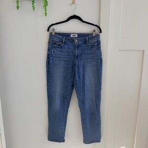 PAIGE Denim Hoxton Straight High Rise Women's Cropped Medium Wash Jeans Size 27